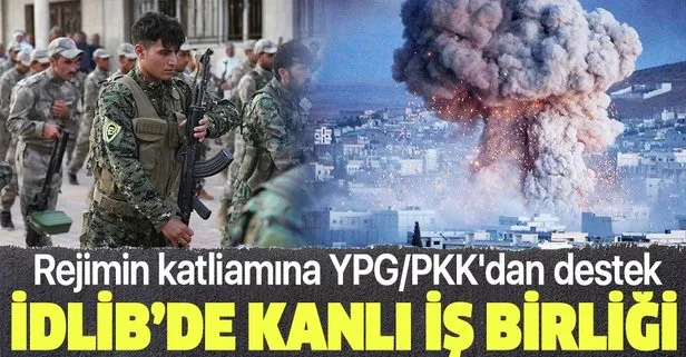 Son dakika: İdlib’de Esed rejiminin katliamlarına terör örgütü YPG/PKK’dan destek