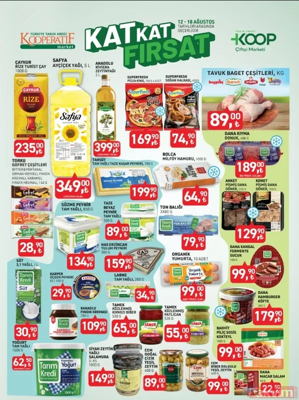 Koop Market 12-18 Ağustos Fırsat Haftası Tarım Kredi'de 12-18 Ağustos 2025 Tarihleri Arasında Temel Gıda Ürünlerinde Büyük İndirim Fırsatları Başlıyor. Ayçiçek...