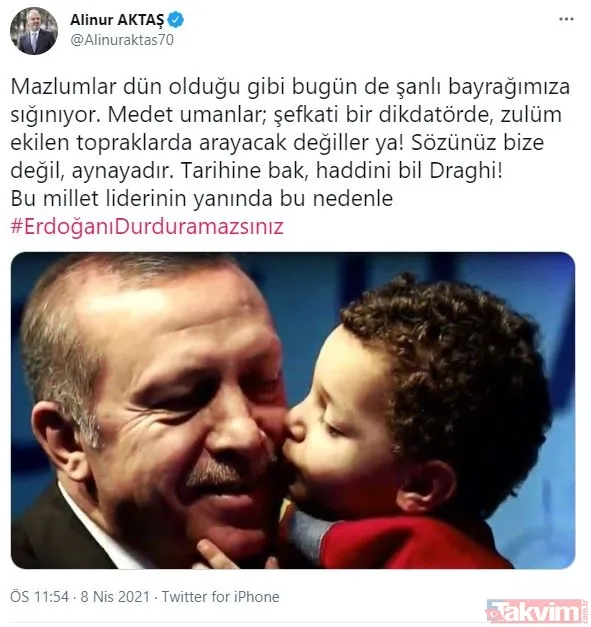 Türkiye, Başkan Erdoğan'ın yanında! Mussolini kırıntısı Draghi'ye tokat gibi cevap: #ErdoğanıDurduramazsınız