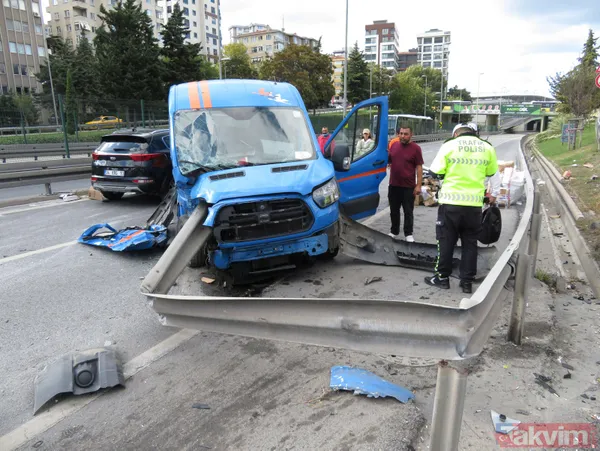 Karasızlık sonucu dehşet bir şekilde ölüyordu! Bariyerler kargo aracına ok gibi saplandı - 1