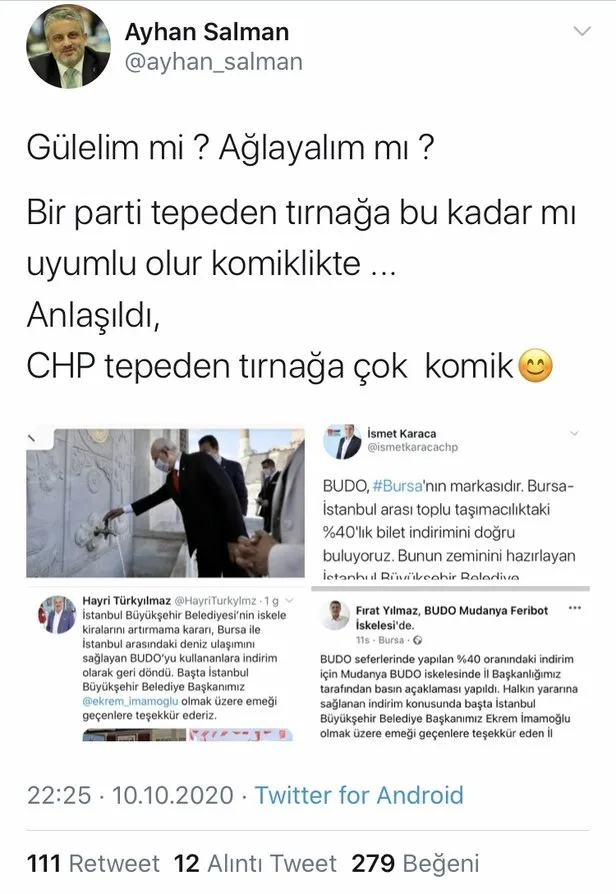 Bunun Dunyada Ornegi Yok Ak Partili Bursa Belediyesi Budo Da Indirim Yapti Chp Li Baskanlar Ekrem Imamoglu Na Tesekkur Etti Takvim