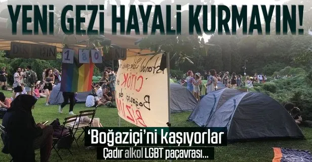 Boğaziçi Üniversitesi’nde yeni provokasyon girişimi! Kampüse çadır kurup LGBT paçavrası astılar