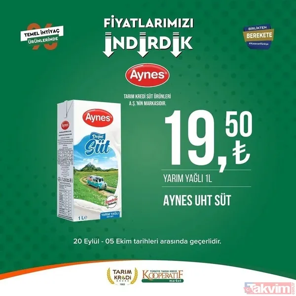 Tarım Kredi 5 Ekim FİYAT LİSTESİ 2023! Kooperatif marketlerinde indirimlerin son günü! Kırmızı mercimek 22.25, tost peyniri 59. 90... - 20