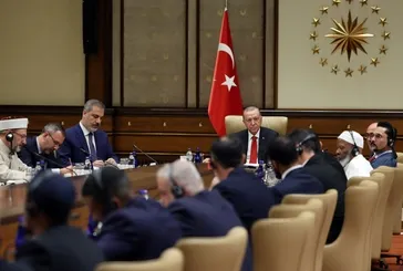 Başkan Erdoğan ABD Müslüman Organizasyonları Konseyi Genel Sekreteri Usame Cemal ve heyeti kabul etti