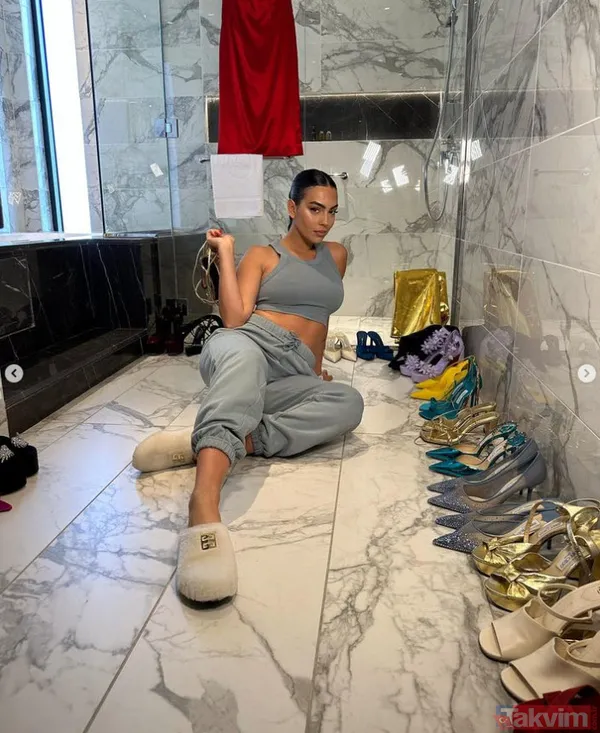 Bu sadece bir kısmı! Cristiano Ronaldo'nun sevgilisi Georgina Rodriguez'in 7 sülaleyi doyuracak ayakkabı koleksiyonu - 6