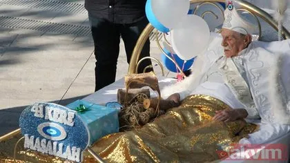 Aydemir Akbaş sünnet oldu gelen hediyeler pek hoşuna gitti! 85 yaşındaki Aydemir Akbaş’ı görenler şoke oldu