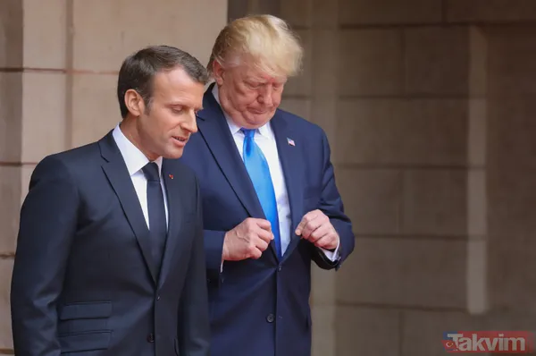 Trump - Macron zirvesine damga vuran görüntü! Elini öyle bir sıktı ki... - 18