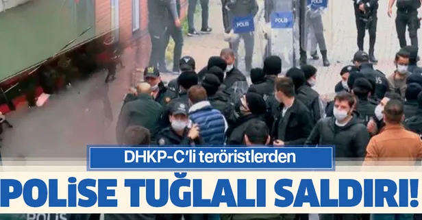 DHKP-C'lilerden Gaziosmanpaşa’da polise tuğlalı saldırı