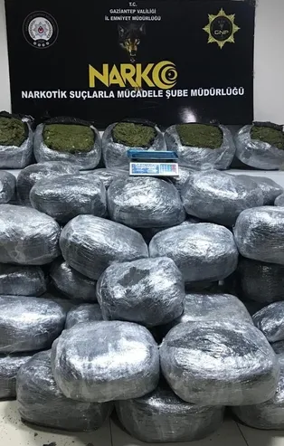 Gaziantep’te 200 kilo esrar ele geçirildi