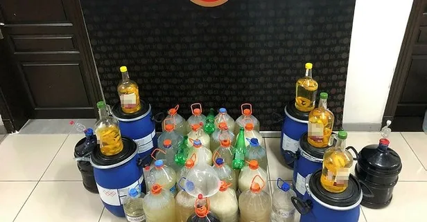 Mersin'de 425 litre sahte içki ele geçirildi