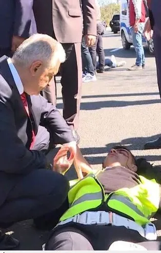 TBMM Başkanı Yıldırım, kaza yapan yaralılarla ilgilendi
