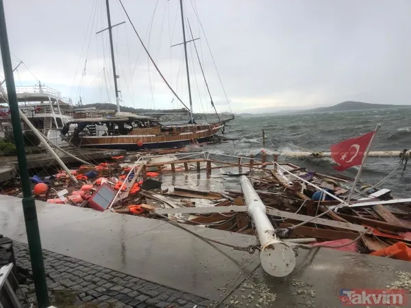 Turizm sezonu öncesi fırtına! Ayvalık'ta tekneler battı - 19