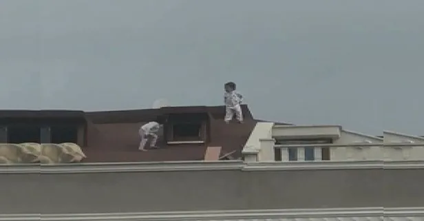 Sultanbeyli’de korku dolu anlar! Çocukların çatıdaki tehlikeli oyunu kamerada