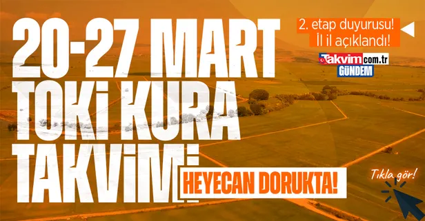 TOKİ İLK EVİM ARSA ve İŞYERİ yeni kura takvimi belli oldu! TOKİ 21-27 MART KURA TAKVİMİ | İstanbul, Çanakkale, Bolu, Rize, Düzce, Yalova, Çorum