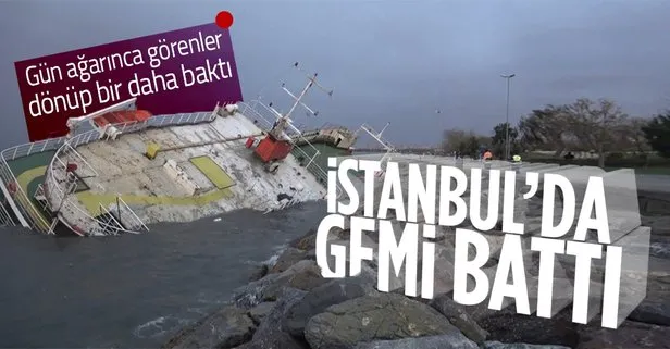 Son dakika: İstanbul’da fırtına kabusu gece de sürdü! Lodos nedeniyle kıyıya oturan gemi battı