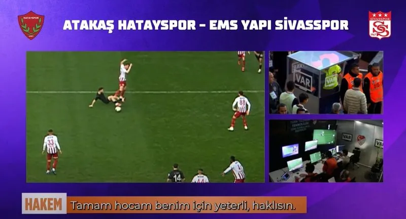 Hatayspor-Sivasspor penaltı iptali: 11 numaranın ayağını sola açtığının açısı...