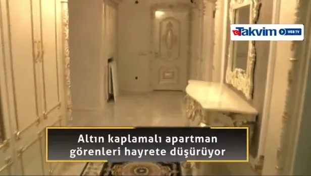 Altın kaplamalı apartman görenleri hayrete düşürüyor