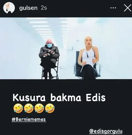 Sevilen şarkıcı Gülşen Edis’le çektiği Nirvana şarkısının klibinde Bernie Sanders'ı ekledi-1