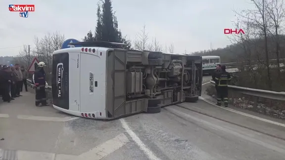 Yalova’da işçi servisi devrildi: 1 ölü 20 yaralı