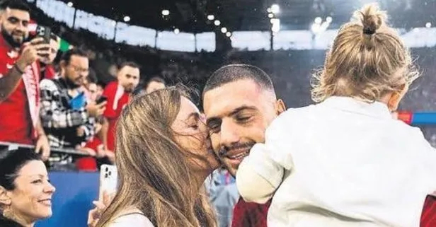 Heidi Lushtaku eşi Merih Demiral ve Türkiye’yi tribünden destekledi