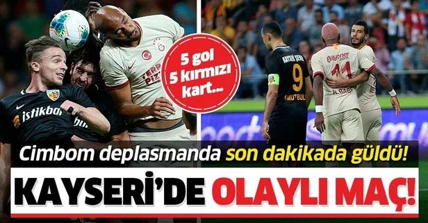 Galatasaray 5 kırmızı, 5 gollü müthiş maçta Kayserispor’u 90+9’da Adem Büyük’le yıktı