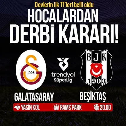 Derbinin 11'leri belli oldu