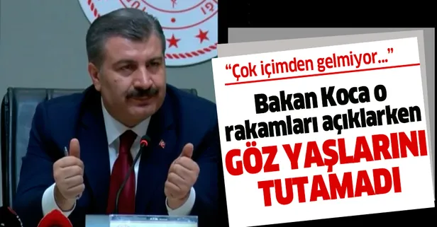 Bakan Koca koronavirüse yakalanan sağlık çalışanlarının sayısını açıklarken göz yaşlarını tutamadı