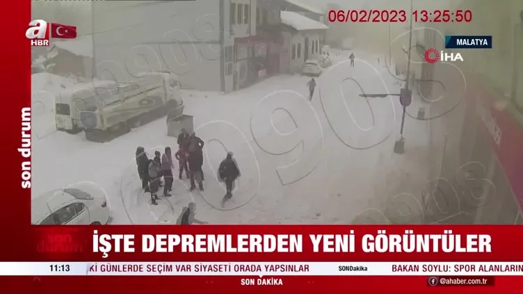Depremin dehşet verici yeni görüntüleri ortaya çıktı: Binalar peş peşe yıkıldı