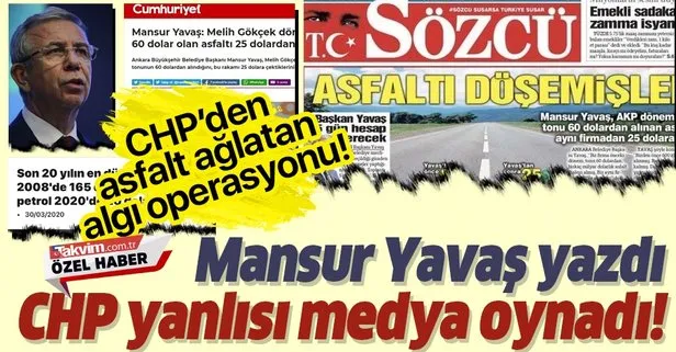 Mansur Yavaş yazdı, Sözcü ve Cumhuriyet oynadı! Asfalt fiyatları üzerinden yapılan algı operasyonunu Melih Gökçek bozdu!