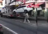 Çekicinin iş kazası kamerada