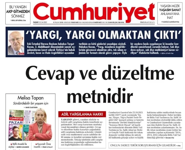 Yalanın merkezi Cumhuriyet Gazetesi’nin algı operasyonu elinde patladı! TÜGVA’yı hedef alan manşetiyle ilgili tekzip metni yayınladı