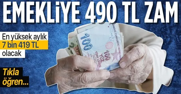 Emekliye 490 TL zam