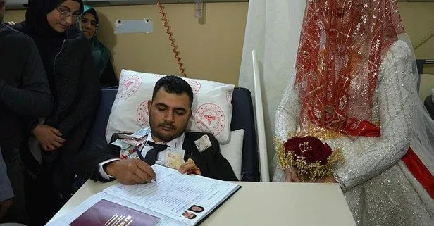 Şanlıurfa’da hastanede nikah: Kaza yapan damat böyle evlendi
