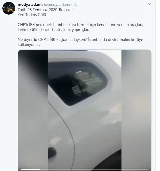 CHP’li İBB personeli hizmet araçlarını kullanarak içkili alem yaptı!