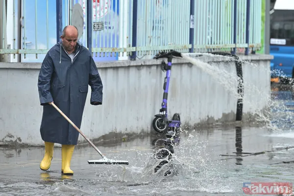 Ankara'da yağış sonrası sokaklar göle döndü! Vatandaşlar mağdur oldu iş yerlerini su bastı... - 7
