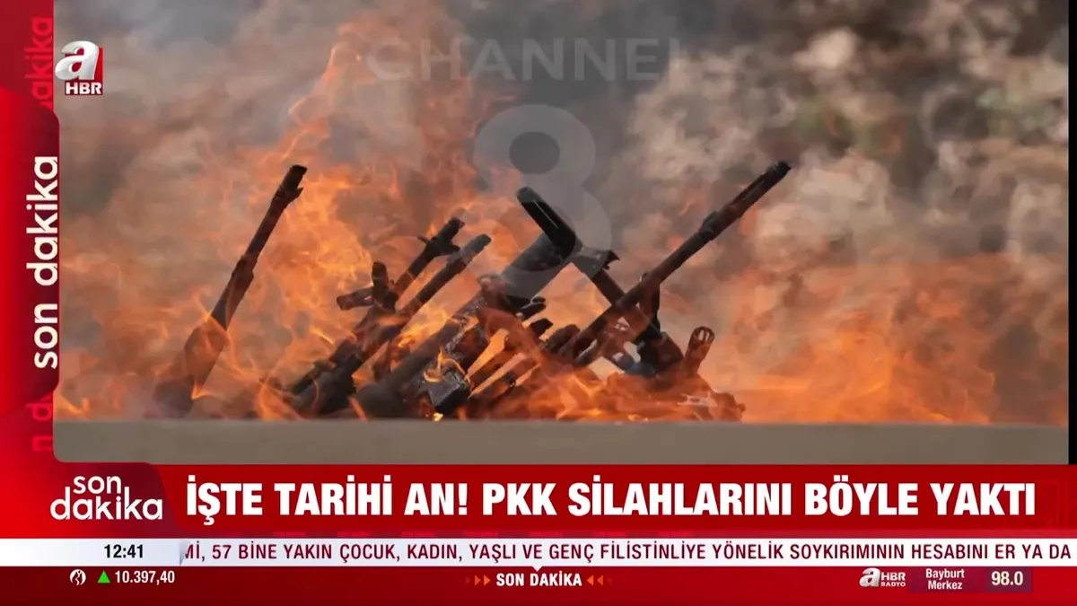 İşte PKK’nın silahları yaktığı ilk görüntü