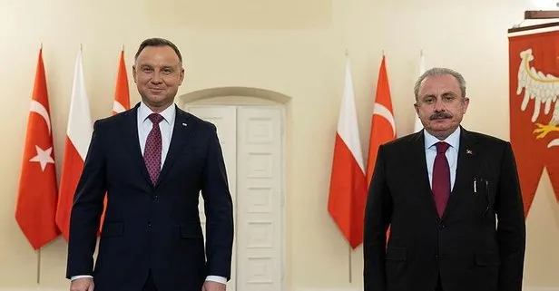 TBMM Başkanı Şentop, Polonya Cumhurbaşkanı Duda tarafından kabul edildi