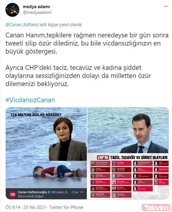 CHP'nin '128 milyar dolar' yalanına Aylan bebeği alet eden Canan Kaftancıoğlu tepkilerin ardından özür diledi! - 7