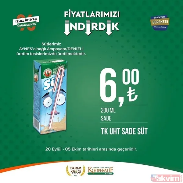 Tarım Kredi 5 Ekim FİYAT LİSTESİ 2023! Kooperatif marketlerinde indirimlerin son günü! Kırmızı mercimek 22.25, tost peyniri 59. 90... - 44