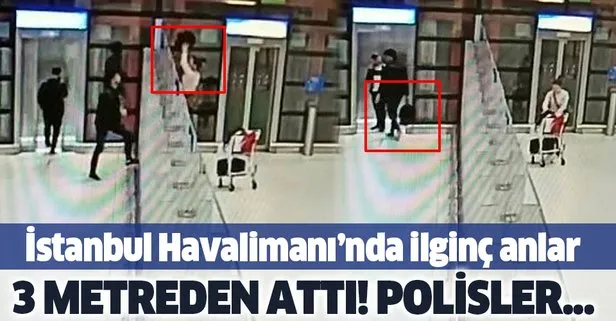 Son dakika: İstanbul Havalimanı’nda ilginç kaçakçılık! Telefonla dolu çantayı taburenin üstüne çıkıp...