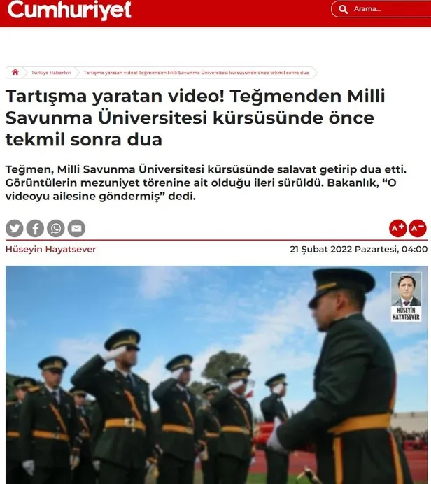 Milli Savunma Üniversitesi'nde dua eden asker CHP'li medyada alerji yaptı-1