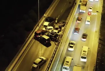 Sultanbeyli'de 15 araçlık zincirleme kaza!