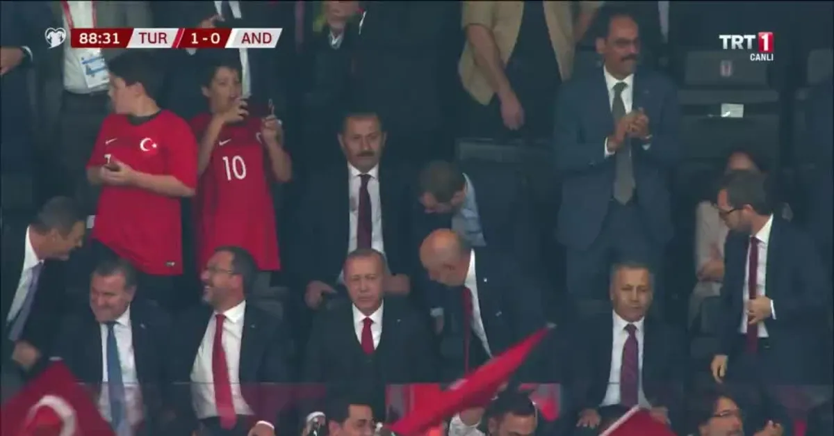 Başkan Erdoğan gole böyle sevindi! Türkiye - Andorra...