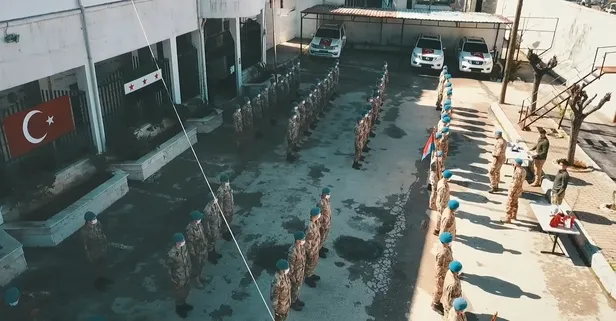 Suriye'nin Cinderes beldesinde görevini tamamlayan Mehmetçik törenle Türkiye'deki birliğine uğurlandı