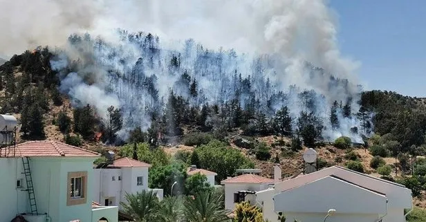 Son dakika: Kuzey Kıbrıs Türk Cumhuriyeti’nde Girne bölgesindeki ormanlık alanda yangın çıktı