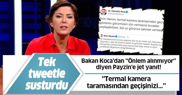 Bakan Koca’dan, koronavirüse karşı önlem alınmıyor diyen Şirin Payzın’e jet yanıt!