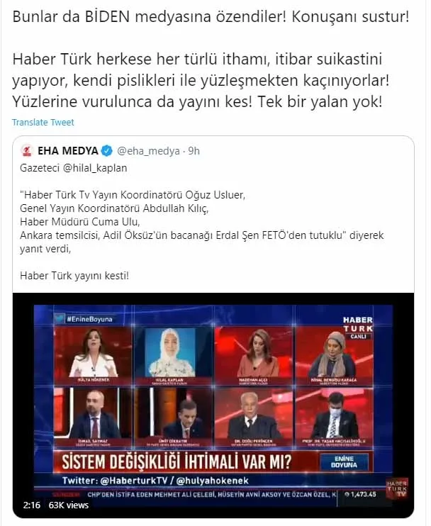 Habertürk'ün maskesini düşüren Hilal Kaplan'ın yayından alınmasına tepki yağdı: Kendi pislikleri ile yüzleşmekten kaçınıyorlar-5