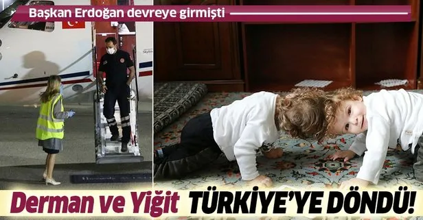 Londra’da operasyonla birbirinden ayrılan Derman ve Yiğit adlı siyam ikizleri Türkiye’ye döndü