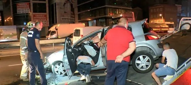İstanbul’da kontrolden çıkan araç takla attı: 1 yaralı