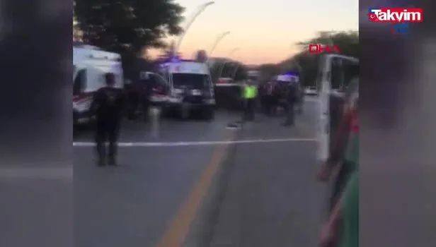 Ankara'da facianın eşiğinden dönüldü! Otomobil durağa daldı